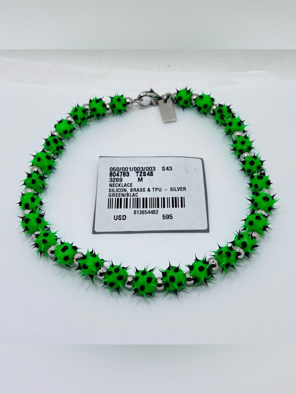 Balenciaga Balenciaga Green Malibu Silicone Choker Necklace